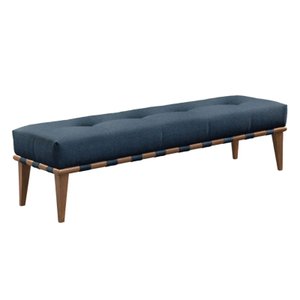 Recamier Quebec Decorativo Madeira Maciça 4 pés Suede Azul Petróleo - Zahav Estofados