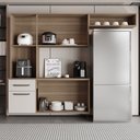 Ver imagem 3 de Kit Completo de Armário Cozinha Clean Aéreo 6p P/apartamento:nature Off White