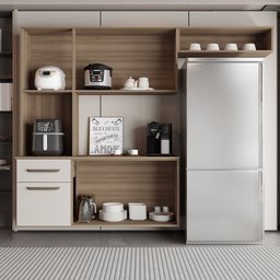Kit Completo de Armário Cozinha Clean Aéreo 6p P/apartamento:nature Off White - 3