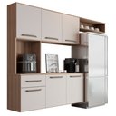 Ver imagem 2 de Kit Completo de Armário Cozinha Clean Aéreo 6p P/apartamento:nature Off White