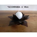 Ver imagem 2 de Castiçal para Vela de Ferro Artesanal Rustico Decorativo de Mesa de Festa - Verniz
