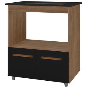 Balcao com Tampo Cooktop 4 Bocas 75cm 9440 Savana Preto Mobbs