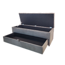 Ver imagem 1 de Puf Baú (Sapateiro) Com Gaveta Queen 160x50x45cm Cor Camurça - Estrutura em MDF