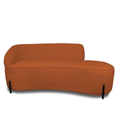 Sofá 4 Lugares Orgânico 220cm Pé Ferro Pto Morgan Bouclê L01 - D'Rossi Cor Terra