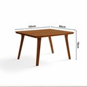 Ver imagem 3 de Mesa de Jantar em Madeira Maciça Millena 120cm Robusta Castanho