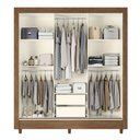 Ver imagem 2 de Guarda-roupa Casal Office 3 Portas 2 Gavetas com Espelho Jequitiba/off White - Pnr Móveis
