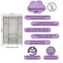Ver imagem 3 de Guarda-Roupa Infantil 122cm com Vidro 4 Portas e 2 Gavetas Suspiro Multimóveis MP4458 - Off White