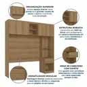Ver imagem 5 de Cabeceira Guarda Roupa Casal Modular 4 Portas 1 Gaveta Modulare Yescasa Cappuccino