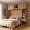 Ver imagem 1 de Cabeceira Guarda Roupa Casal Modular 4 Portas 1 Gaveta Modulare Yescasa Cappuccino