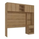Ver imagem 2 de Cabeceira Guarda Roupa Casal Modular 4 Portas 1 Gaveta Modulare Yescasa Cappuccino