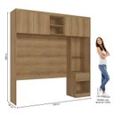 Ver imagem 3 de Cabeceira Guarda Roupa Casal Modular 4 Portas 1 Gaveta Modulare Yescasa Cappuccino