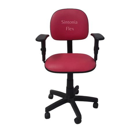 Cadeira Secretaria com Regulagem de Altura a Gás e Braço Regulagem Corano Rosa