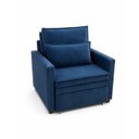 Ver imagem 2 de Poltrona Sofá Cama Solteiro Assento Dobrável no Veludo Azul