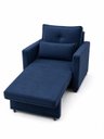 Ver imagem 7 de Poltrona Sofá Cama Solteiro Assento Dobrável no Veludo Azul
