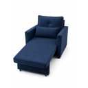 Ver imagem 7 de Poltrona Sofá Cama Solteiro Assento Dobrável no Veludo Azul
