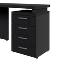 Ver imagem 6 de Mesa L 1,50m C/ Gaveteiro Organizador 4 Gavetas Pé Painel F5 Cor:preto