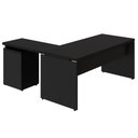Ver imagem 5 de Mesa L 1,50m C/ Gaveteiro Organizador 4 Gavetas Pé Painel F5 Cor:preto
