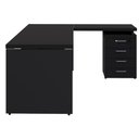 Ver imagem 4 de Mesa L 1,50m C/ Gaveteiro Organizador 4 Gavetas Pé Painel F5 Cor:preto