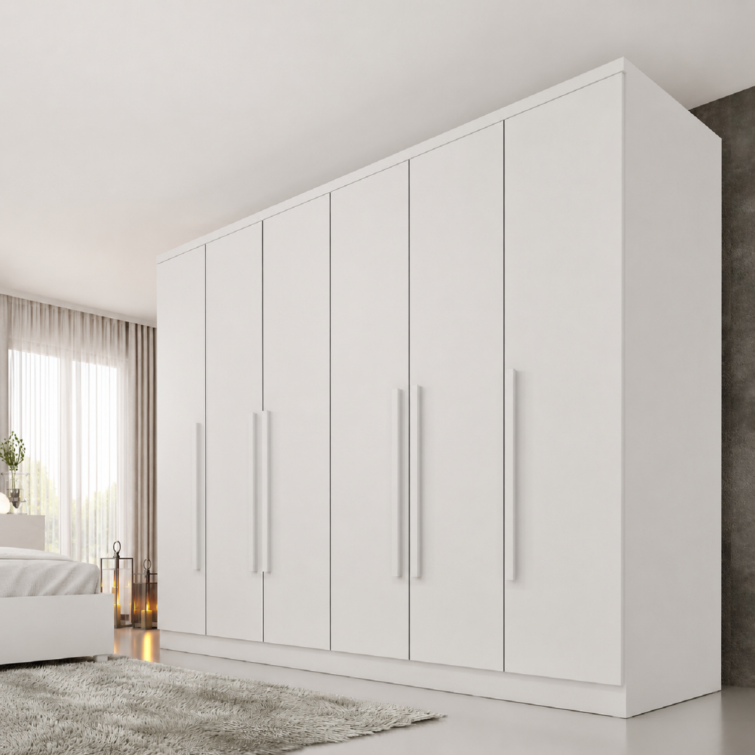 Guarda Roupa Casal 6 Portas 4 Gavetas 239cm Veneto Yescasa Branco