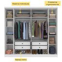 Ver imagem 5 de Guarda Roupa Casal 6 Portas 4 Gavetas 239cm Veneto Espresso Móveis 