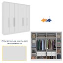 Ver imagem 7 de Guarda Roupa Casal 6 Portas 4 Gavetas 239cm Veneto Yescasa Branco/Neve