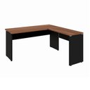 Ver imagem 2 de Mesa Escrivaninha 150cm em L Tampo 30mm Pés Painel F5 Office Cor:Nogal com Preto
