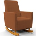Ver mais imagens de Poltrona de Amamentação com Balanço e Puff Ravena W01 Bouclê Terracota - Lyam Decor