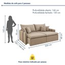 Ver imagem 3 de Sofá Cama Retrátil e Reclinável 2 Lugares Pés Madeira Maciça 220cm Windson Yescasa