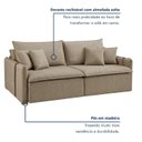 Ver imagem 4 de Sofá Cama Retrátil e Reclinável 2 Lugares Pés Madeira Maciça 220cm Windson Yescasa