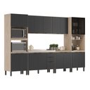 Ver imagem 1 de Cozinha Completa Modular Firenze Sem Tampo 6 Peças Avena Touch Grafito FMT006 Demóbile