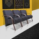 Ver imagem 2 de Kit 3 Poltronas Vênus 1 Lugar Suede Grafite