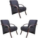 Ver imagem 1 de Kit 3 Poltronas Vênus 1 Lugar Suede Grafite