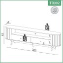 Ver imagem 4 de Rack Curvo para Tv de até 75" com 02 Gavetas 220cm 100% Mdf Tb302 Dalla Costa-freijó/preto Fosco