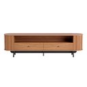 Ver imagem 3 de Rack Curvo para Tv de até 75" com 02 Gavetas 220cm 100% Mdf Tb302 Dalla Costa-freijó/preto Fosco