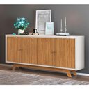 Ver imagem 1 de Buffet Aparador 180 Cm 4 Portas Carvalho Nobre e Off White