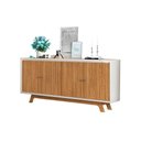 Ver imagem 4 de Buffet Aparador 180 Cm 4 Portas Carvalho Nobre e Off White