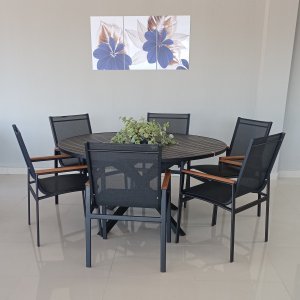 Conjunto Búzios com Mesa 1,50m de diâmetro MÓVEIS E LAZER