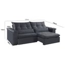 Ver imagem 6 de Sofá B010 3 Lugares Retrátil e Reclinável 210cm Cinza Escuro Veludo Meu Sofá Online