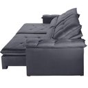 Ver imagem 2 de Sofá B010 3 Lugares Retrátil e Reclinável 210cm Cinza Escuro Veludo Meu Sofá Online