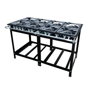 Fogão Profissional Industrial 8 Bocas com Chama Mista Dupla e Simples 30x30 para Panelas Grandes Seb