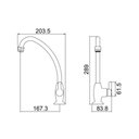 Ver imagem 2 de Torneira para Cozinha de Mesa Bica Móvel Bric Cromada 1167 F31