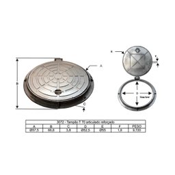 Tampa Tampão T70 Reforçado Esgoto Pluvial Articulado 70cm G.D.A. INDUSTRIA E DISTRIBUIDORA DE FUNDID - 3