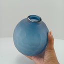 Ver imagem 4 de Vaso Moana Decorativo Cachepô Enfeite 16x15x15cm Vidro Azul