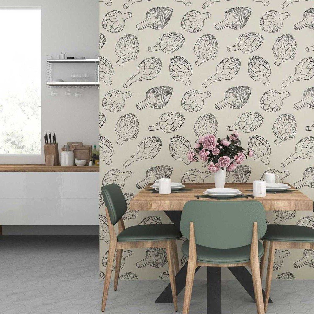 Papel de Parede Adesivo Coração de Alcachofra N07052 0,58x3,00M - 1