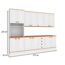 Ver imagem 2 de Cozinha Completa Aspen 13 Portas 4 Gavetas com Vidro Branco/Cinamomo - Fellicci
