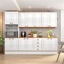 Ver imagem 3 de Cozinha Completa Aspen 13 Portas 4 Gavetas com Vidro Branco/Cinamomo - Fellicci