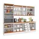 Ver imagem 4 de Cozinha Completa Aspen 13 Portas 4 Gavetas com Vidro Branco/Cinamomo - Fellicci