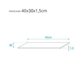 Prateleira 40 x 30cm Branco Com Mão Francesa - 3