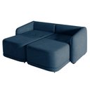Ver imagem 3 de Sofá Cama Modulado Retrátil e Reclinável Decorativo Varsóvia 176cm Veludo Azul Marinho G33 - Gran Be
