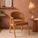 Ver imagem 1 de Poltrona Cadeira Estofada Sala Recepção Escritório Kiora:Caramelo/Liso